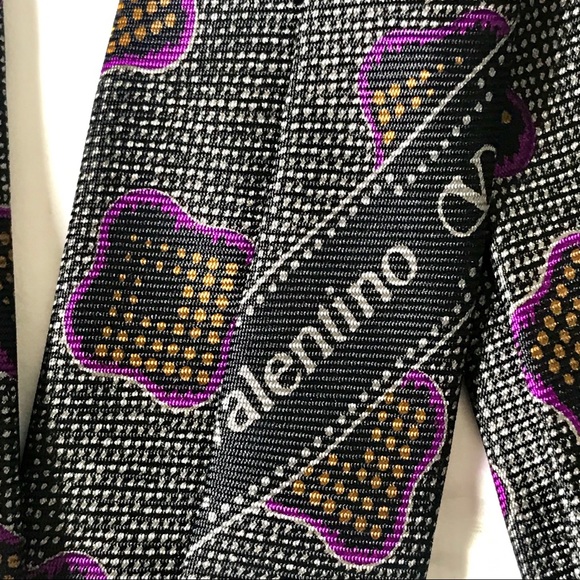 Valentino Vintage Purple Print Silk Tie - Picture 5 of 6